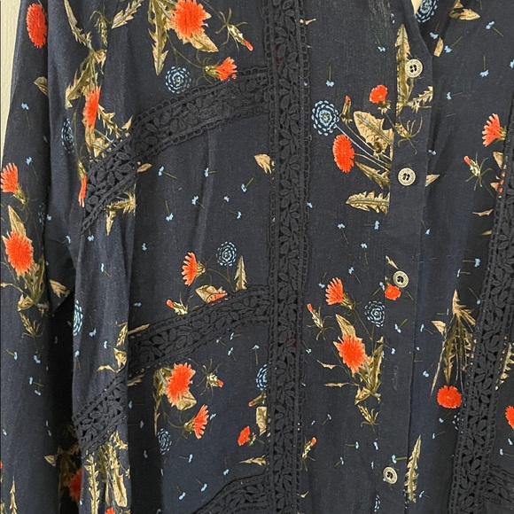 UMGEE Floral Bohemian Cottagecore Button Front Long Sleeve Dress Size M NWT - Picture 6 of 8